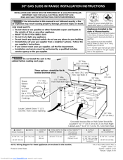 Frigidaire CPGS3085KF Installation Instructions Manual
