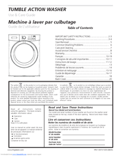 Frigidaire ATF7000EE - Affinity 3.5 Cu. Ft. Front Load Washer Use And Care Manual