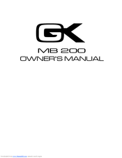 Gallien-Krueger MB200 Owner's Manual