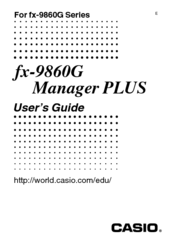 Casio FX-9860G MANAGER PLUS User Manual