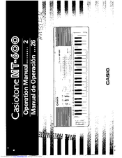 CASIO Casiotone MT-600 Operation Manual