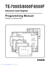 CASIO TE-8500F Series Programming Manual