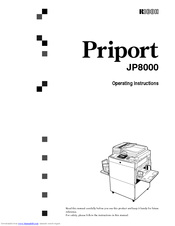 Ricoh Priport JP8000 Operating Instructions Manual