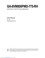 Gigabyte GA-8VM800PMD-775-RH User Manual