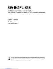 Gigabyte GA-945PL-S3E User Manual