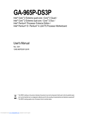 Gigabyte GA-965P-DS3P User Manual