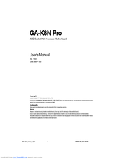 Gigabyte GA-K8N Pro User Manual