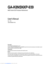 Gigabyte GA-K8NSNXP-939 User Manual