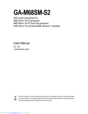 Gigabyte GA-M68SM-S2 User Manual