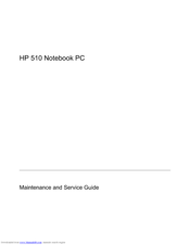 HP 510 - Notebook PC Maintenance And Service Manual