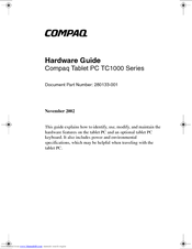 Compaq TC1000 - Tablet PC - Crusoe TM5800 1 GHz Hardware Manual