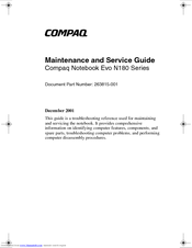 Compaq Evo N180 Maintenance And Service Manual
