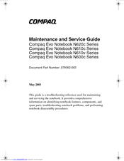 Compaq Evo N620c Maintenance And Service Manual