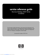HP d260 - Microtower Desktop PC Reference Manual