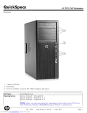 HP Workstation Z210 CMT Specifications