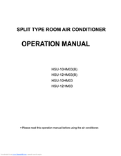 Haier HSU-12HM03(B) Operation Manual