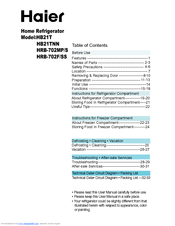 Haier HRB-702F/SS User Manual