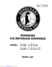 Hoshizaki DM-180A Parts List