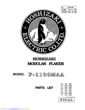 Hoshizaki F-1100MAA Parts List