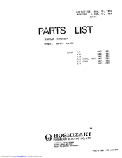 Hoshizaki KM-631DSU Parts List