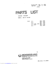 Hoshizaki KM-631DWU Parts List