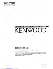Kenwood LZH-100W - DVD Player With LCD Monitor Instruction Manual