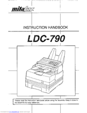 Mita LDC-790 Instruction Handbook Manual