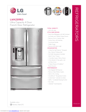 LG LMX28983ST - 27.6 Cu. Ft. Bottom Refrigerator Specifications