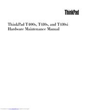 Lenovo ThinkPad T400s 2808 Hardware Maintenance Manual
