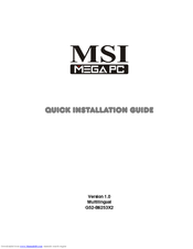 MSI MEGA400 Installation Manual