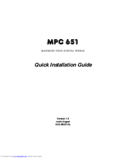 MSI MPC 651 Quick Installation Manual
