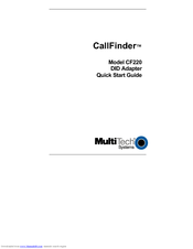 Multitech CallFinder CF220-DID Quick Start Manual
