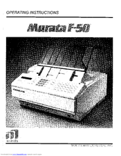 Murata F-50 Operating Instructions Manual