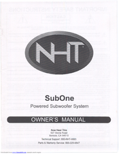 NHT SubOne i Owner's Manual