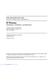 Nortel IP Softphone 2050 Installation And Operation Manual