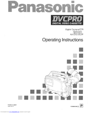 Panasonic AJD810 - DVCPRO DIG CAMERA Operating Instructions Manual