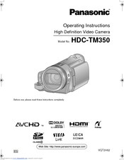 Panasonic HDC-TM350 Manuals | ManualsLib