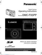 Panasonic DMCFX5PP - DIGITAL STILL CAMERA Operating Instructions Manual