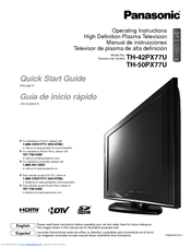 Panasonic Viera TH-42PX77 Operating Instructions Manual