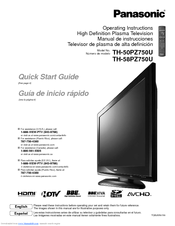 Panasonic Viera TH-50PZ750 Quick Start Manual