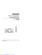 Panasonic PTL520U - LCD PROJECTOR Operating Instructions Manual