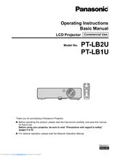 Panasonic PT-LB2U PT-LB1E Operating Instructions Manual