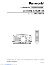 Panasonic PTL730NTU - LCD PROJECTOR Operating Instructions Manual