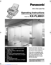 Panasonic KX-FLM651 - Laser Fax, PC-Printer Operating Instructions Manual