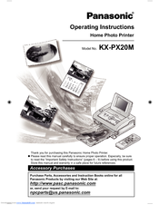 Panasonic KX-PX20M - Photo Printer - 20 Sheets Operating Instructions Manual