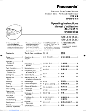 Panasonic SRLE18 - RICE COOKER-MULTI LANG Operating Instructions Manual