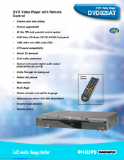 Philips DVD825AT Specifications