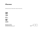 Pioneer BDP-430 Operating Instructions Manual
