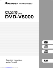 Pioneer V8000 - DVD Professional Player Operating Instructions Manual
