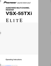 Pioneer Elite VSX-55TXi Operating Instructions Manual